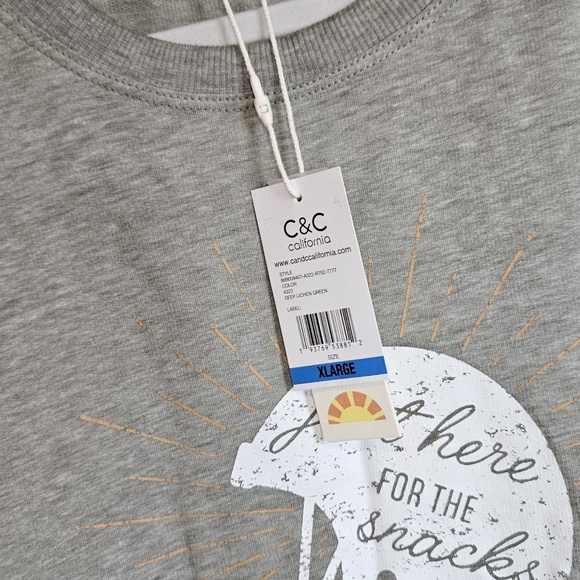 NWT C&C California Green Lightweight Football Sweater Women's Size XL - Picture 5 of 7